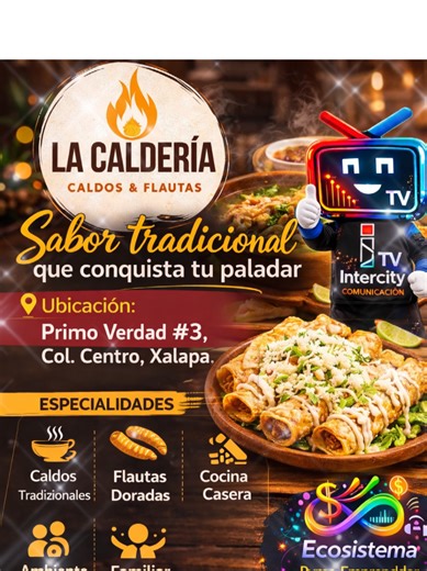 ✨🔥 La Caldería – Caldos & Flautas te espera 🔥✨ Si buscas un lugar lleno de sabor, tradición y buen ambiente, La Caldería – Caldos & Flautas es una parada obligada. 🍲🌮 En este espacio podrás disfrutar de deliciosos caldos tradicionales, crujientes flautas y platillos preparados con auténtico sabor casero, ideales para compartir con familia y amigos. 📍 Ubicación: Primo Verdad #3 col. Centro de Xalapa Veracruz Un lugar perfecto para quienes disfrutan de la buena comida y la tradición gastronóm