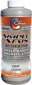 Classic Coatings | Simple Stain (Gray Cloud) | Concentrated | Water-Based, Semi-Transparent | Zero VOC, UV Stable | Interior/Exterior | Easy to Use, Fast Drying