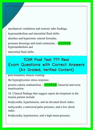 TCAR Post Test – Real Exam Questions with Correct Answers A+ Graded, Verified Content video