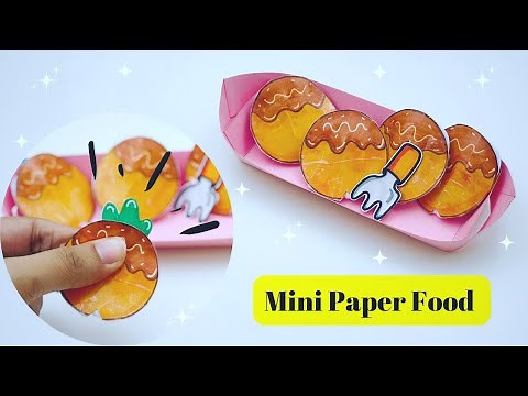 DIY Mini PAPER Food / Paper Crafts For School / Paper Craft / Easy Origami / Paper Takoyaki