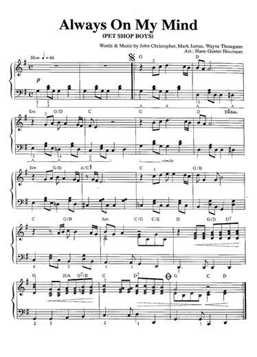 ALWAYS ON MY MIND Easy Piano Sheet music | Easy Sheet Music