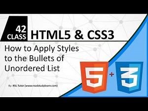 CSS List Style Type - HTML5 & CSS3 beginners tutorial - How to Change Bullets Style in Html Part 42
