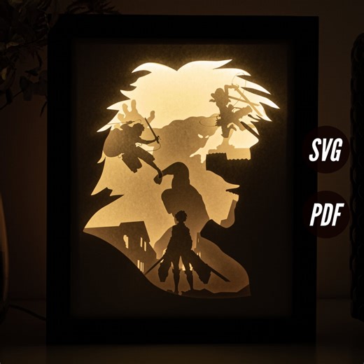 Anime Themed DIY Lightbox Templates (PDF for Printing + SVG for Cutting Machines) + How to Make Shadow Box Video Tutorial - Etsy Australia