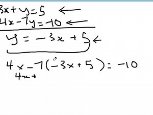 Algebra 1 System of Equations Substitution Method