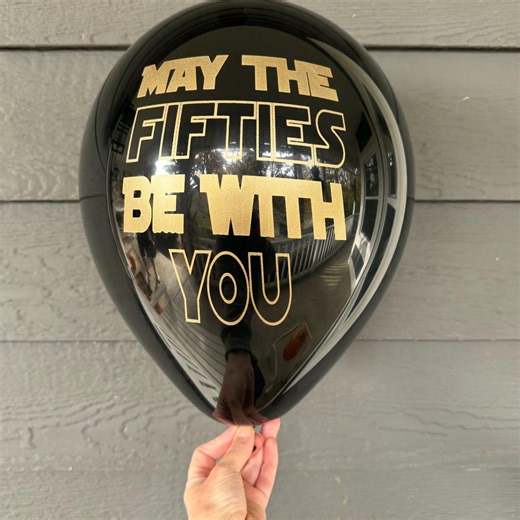 50th Birthday Balloons: Star Wars Inspired, Gold Metallic Font - 12 Inch - Etsy