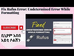 Fix Rufus Undetermined Error While Formatting