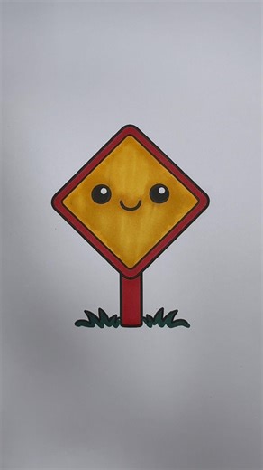 Diamond/road sign #asmrcoloring #asmr #colorwithme #satisfyingvideos #coloringvideo