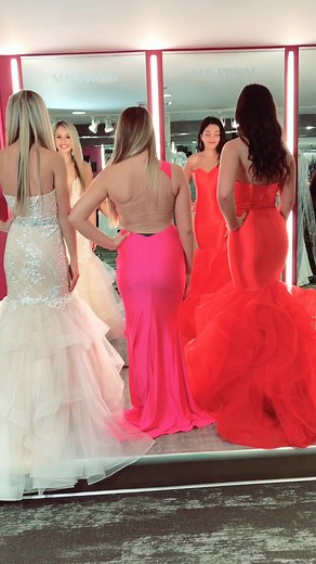 Which is your favorite?! ❤️ #fashion #prom20 #prom #mermaid #mermaidgown #neon #lacedress #peptalk #angels #glam #model #fashionfails #princess #fyp