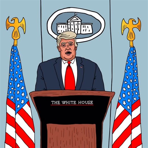 AWRALPH on Instagram: "Who let @cuzzinhowie into the White House Press room??? President Poopy Pants voiced by @collend #cuzzinhowie #whitehousepress #aliens #cartoons"