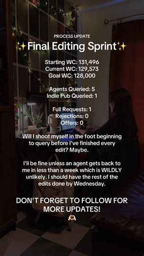 HERE WE GOOOOO! Is the way I'm querying risky? Probably. Am I going full-send anyway? Yep. I believe in this book with my entire soul (what's left of it) and I'm not going to slow the train. I'm not letting this die. I'm not leaving room for what if, there is no try, only do. GET IN, WE'RE GOING QUERYING! 🚗💨 Want to help? ENGAGE! Share, comment and save! Wish me luck 🍀 #queryingauthors #editing #debutnovel #debutauthor #fantasyromance