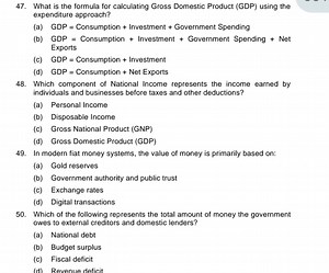 What is the formula for calculating Gross Domestic Product (GDP... | Filo