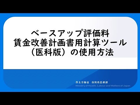 ベースアップ評価料賃金改善計画書用計算ツール（医科版）の使用方法について