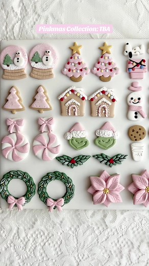 Sneak peek of some of new prototypes I’ve been working on bts 👀 #pinkmas #pinkchristmas #christmas2023 #christmasearrings #christmasjewelry #earringshop #clayearrings #polymerclay #polymerclayearrings #christmas