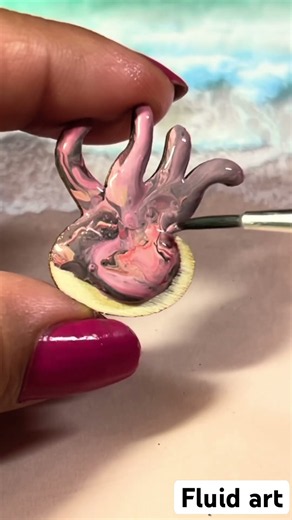 Cute and easy fluid art tutorial #fluidart #acrylic #painting
