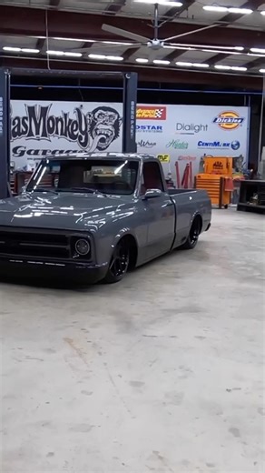 198K views · 10K reactions | Check out this ‘67 Chevy C10 that was built by Gas Monkey Garage for Allen Bailey. This truck has a whole host of goodies including a Choppin’ Block suspension and Slam Specialties airbags to tuck a set of Rotiform wheels. The LS engine is dressed to impress as well. | Fuelish Media | Facebook