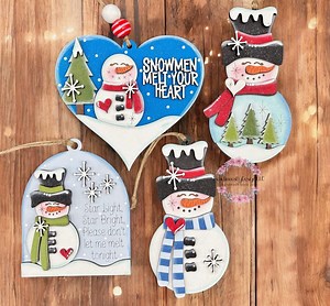 Snowman Ornament, Christmas Tree Ornament, 3D Ornament, Handmade Ornament, Hand Painted, Holiday Ornament, Whimsical Ornament, Snowman Gift - Etsy