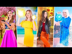 Four Seasons Going to School/ Winter Girl, Spring Girl, Summer Girl and Autumn Girl