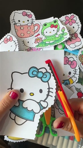 Hello kitty paper cutting asmr #hellokitty #asmr #oddlysatisfying