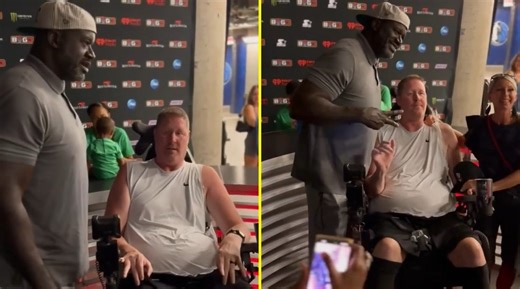 Shaq spotted with forgotten Space Jam and NBA legend who was left paralyzed in wheelchair after traumatic bike crash