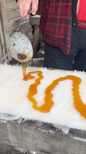 MAPLE SYRUP TAFFY at the famous Sucrerie de la montagne Sugar Shack in Montérégie, Quebec! #FoodNetworkFinds | Food Network