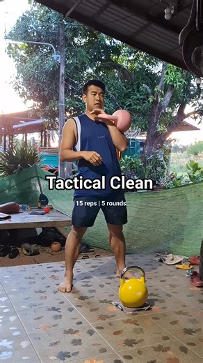Tactical Clean 15 reps | 5 rounds ✅️ กล้ามแขน power มาเต็ม เริ่มจากเบา ๆ ค่อย ๆ ไป จัดไป! #ออกกำลังกาย #kettlebell #workout | Pramook Saisook