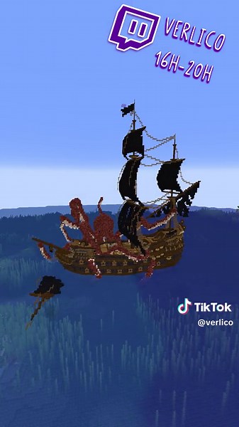 Construction du Kraken dans Minecraft : un bateau pirate unique