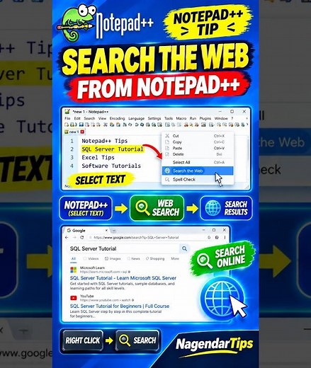 Search the Web Directly from Notepad++