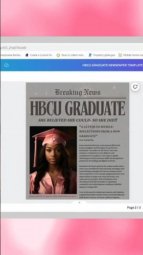 Make your own graduation newspaper template in Canva #digitalart #onlineearning #moneymakingonline