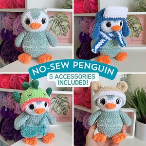 No-sew Penguin Crochet Pattern PDF With Mix and Match Accessories - Etsy
