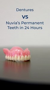 Dentures VS Nuvia's Permanent Teeth in 24-Hours! 🦷🎉 #dental #dentalimplants #transformation | Nuvia Dental Implant Center
