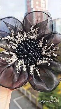 Super Easy Fabric Flower! Elegant Black Chiffon Flower Tutorial 🌸