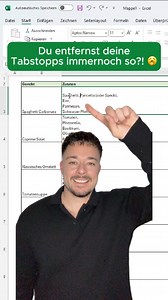 Tabstopps entfernen in Excel. 🚀 #excel #exceltricks #tipps #tricks | Excelcheat