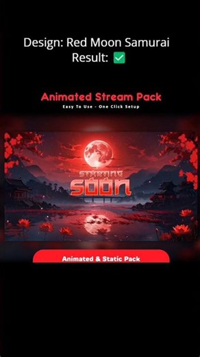 Dark Blood Moon Stream Overlay 🔴 #vectorkingstudio #streamingoverlay #samuraioverlays