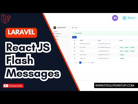 Laravel Inertia React JS Flash Messages Example