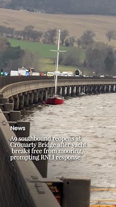 The southbound carriageway of the A9 at Cromarty Bridge has reopened following an overnight incident in which a yacht broke free from its moorings and drifted into the bridge amid “challenging” weather conditions. Read more in the comments👇🏼 | Ross-shire Journal