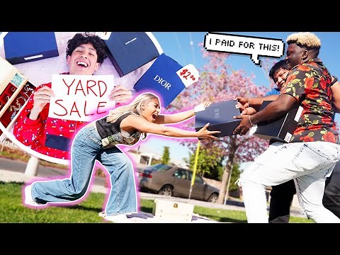 I *SOLD* ALL MY MOM'S STUFF AT MY 1st YARD SALE!! HILARIOUS PRANK😂 | The Family Project
