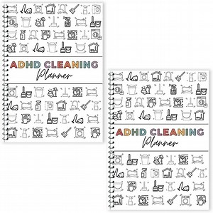 Rubinzhi ADHD Cleaning Planner for Adults Schedule and Checklist Notebook and Organizing Toolkit Daily Calendar 2pcs