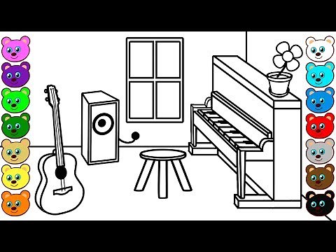 Music Room - Colouring Page for Toddlers
