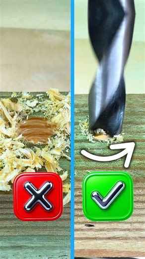 Turbo Tips on Instagram: "How to Drill Wood Without Splintering - Clean-hole methods that work #woodworking #drilling #homeimprovements ➡️Learn how to drill wood without splintering and prevent tear-out when drilling wood using brad-point or Forstner bits, a backer board, masking tape, and drilling from both sides for clean holes."