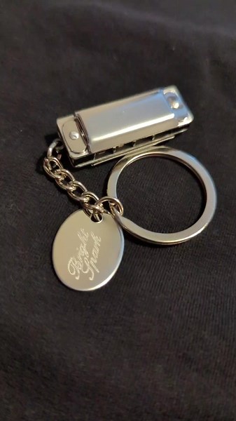Personalised Harmonica Keyring Engraving Options