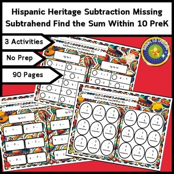 Hispanic Heritage Subtraction Math 10 Fact Fluency Place Value Logic Puzzle