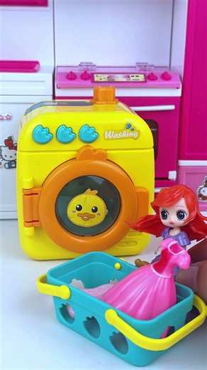 ASMR Toy Frozen Elsa & Washing Machine Set | Satisfying Toy Play with Simba ASMR #shorts