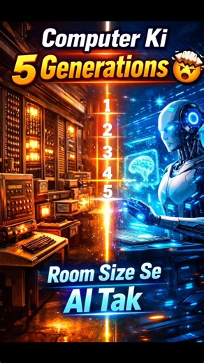 Computer Ki 5 Generations Explained in 60 Seconds | Evolution of Computer History