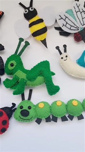Handmade Felt Mini Bugs, Felt Bug Collection Butterfly, Bee, Fly, Spider, Grasshopper, Snail, Dragonfly, Ladybug, Caterpillar, Moths - Etsy