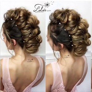 🍃🌸🍃Mohawk Upstyle🍃🌸🍃 Extra volume and length with my fav @halocoutureextensions by @tinaaowens 🍃🌸🍃 @sexyhair products used: Play Lite Powder for extra volume and texture, Get Layered Hairspray to clean and set the style in place, finished with a touch of Rose Elixir for extra shine and frizz control. 🍃🌸🍃 | Lala's Updos