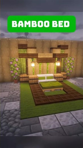 Bamboo bed in Minecraft (upgrade build) #minecraft