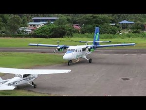 A MASwings Viking Twin Otter landing at Kudat