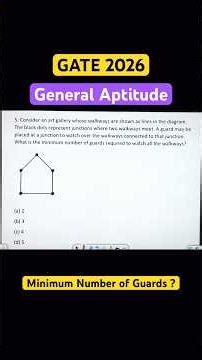 GATE 2026 | General Aptitude | Minimum number of guards required | Graph-based reasoning question