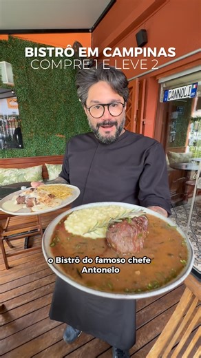 Comendo por campinas Club | APP de Descontos on Instagram: "🍝✨ COMPRE 1 E GANHE OUTRO NA FAIXA! Galera, essa é daquelas promoções que a gente ama 😍 No @chefantonellobistro, na compra de 1 prato à la carte, você ganha outro de igual ou menor valor totalmente grátis! 💥 👉 Válido de quarta a domingo (exceto feriados) — no almoço e jantar! Confere só algumas delícias do cardápio: 🍽️ Filé com brie e amêndoas + linguini na manteiga de sálvia 🍽️ Filé ao poivre com risoto de queijos 🍽️ Ossobuco ao