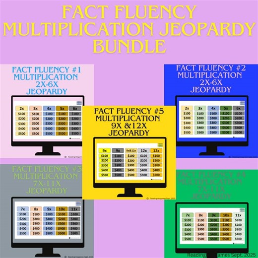 Fact Fluency Multiplication Jeopardy Bundle
